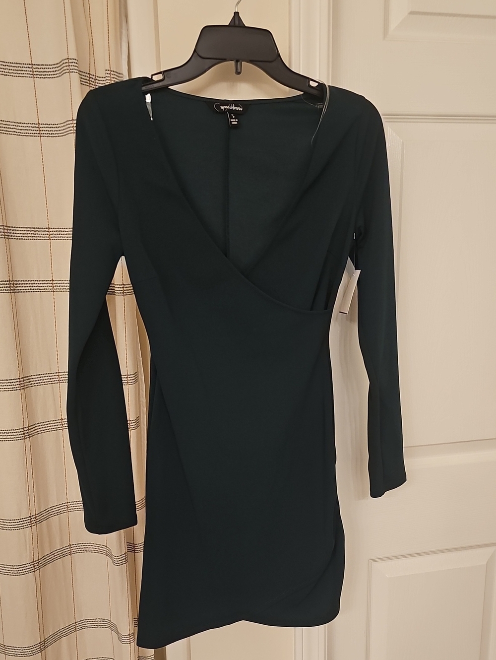 Speechless Deep Teal Long Sleeve Wrap Dress